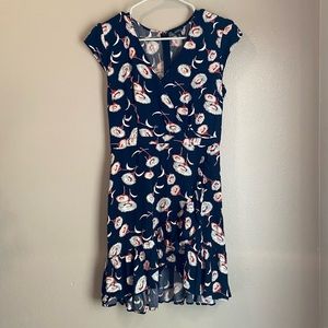 J. Crew Mercantile Blue Floral Faux Wrap Dress Size 6